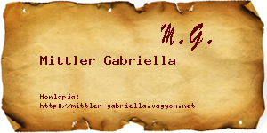Mittler Gabriella névjegykártya